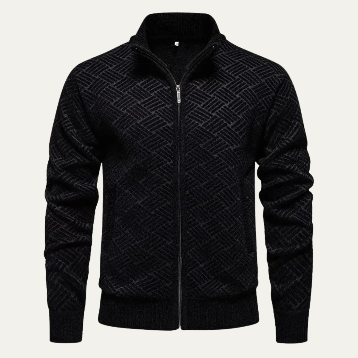 The Tropea – Cardigan Zippé à Motifs Tressés Homme
