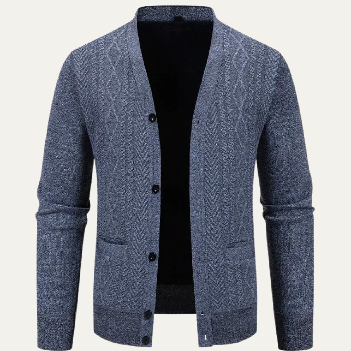 The Llangollen – Cardigan Boutonné à Motifs Homme