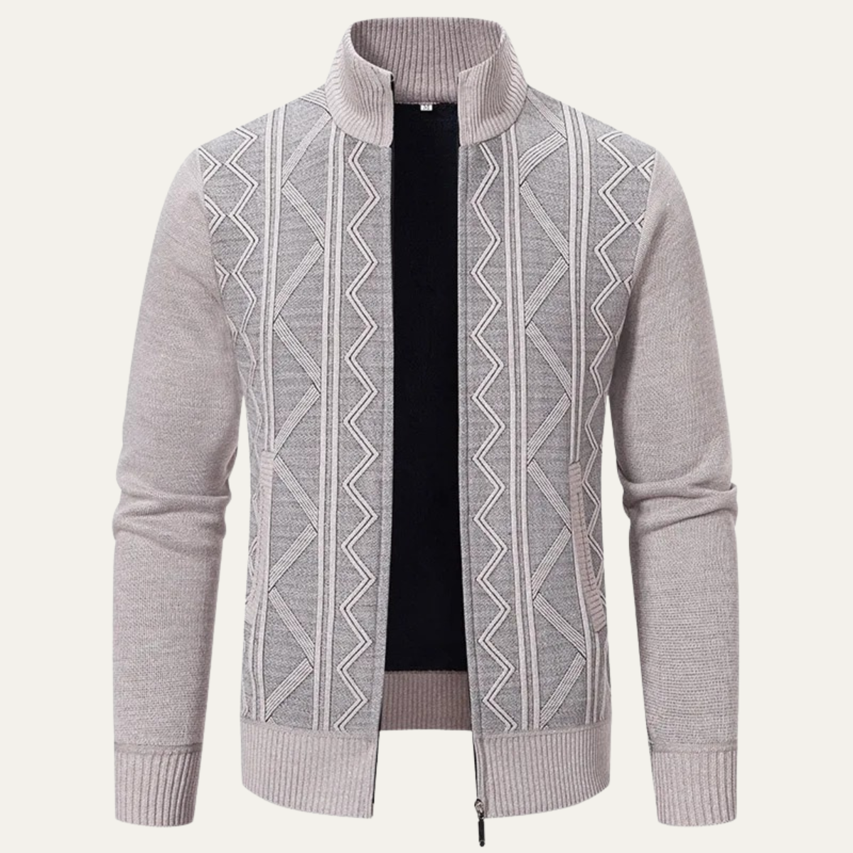 The Chianti – Veste Tricotée Zippée à Motifs Homme