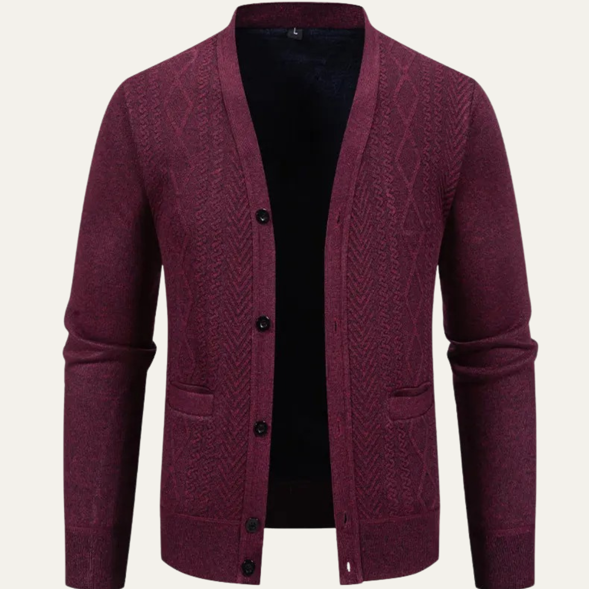 The Llangollen – Cardigan Boutonné à Motifs Homme