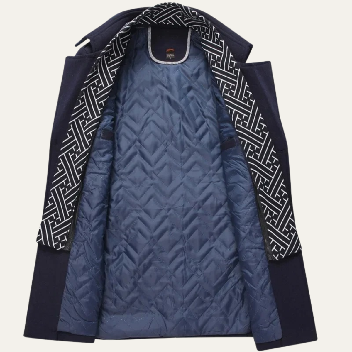 The Siena Manteau Long en Laine Mélangée pour Homme avec Col à Revers