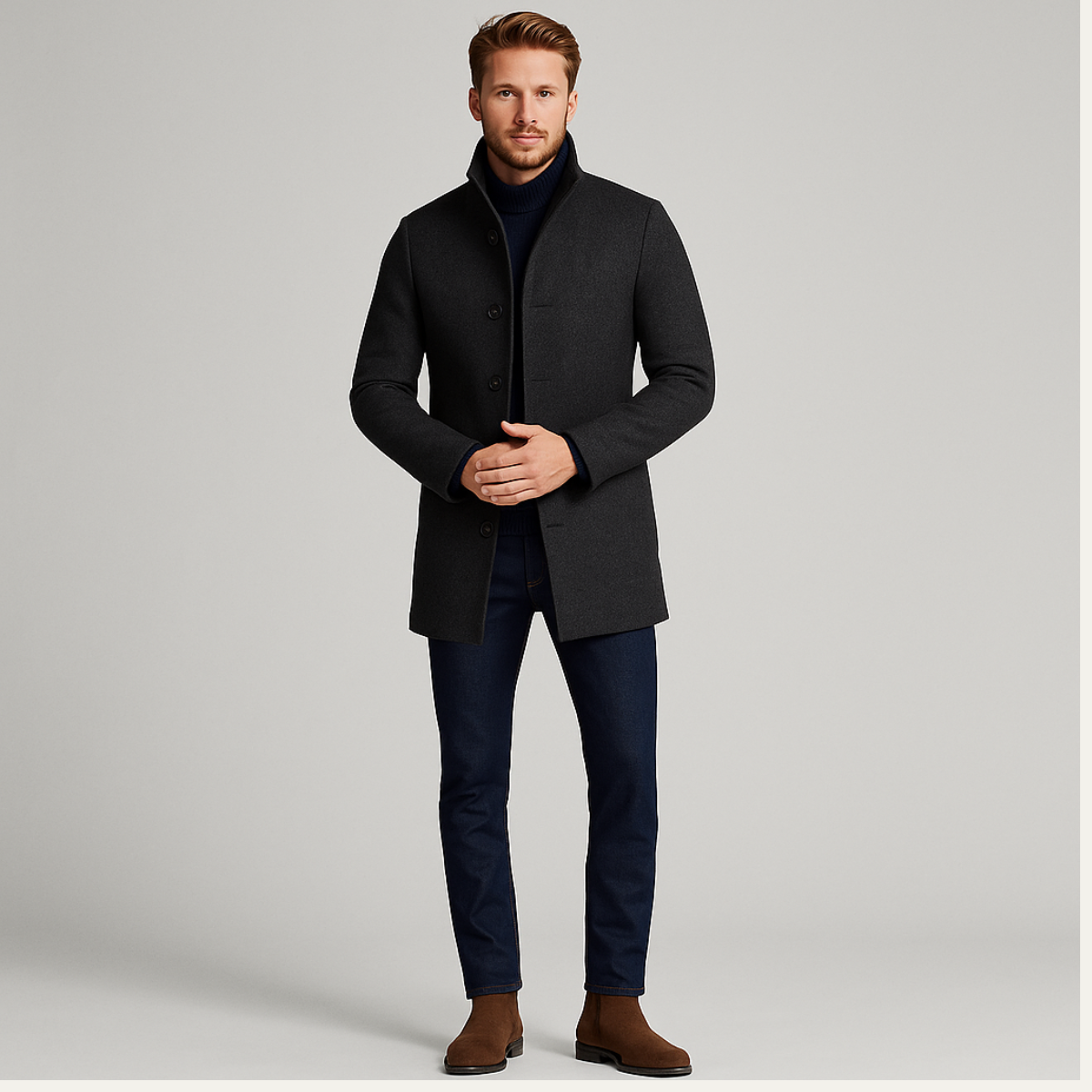 The Vienna Manteau en laine – Manteau d'hiver classique pour homme