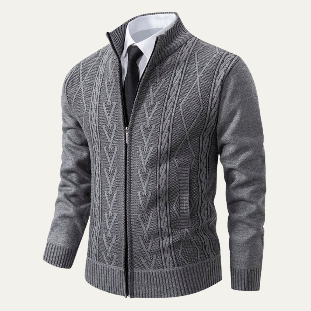 The Dorsoduro – Cardigan Zippé à Motifs Tricotés