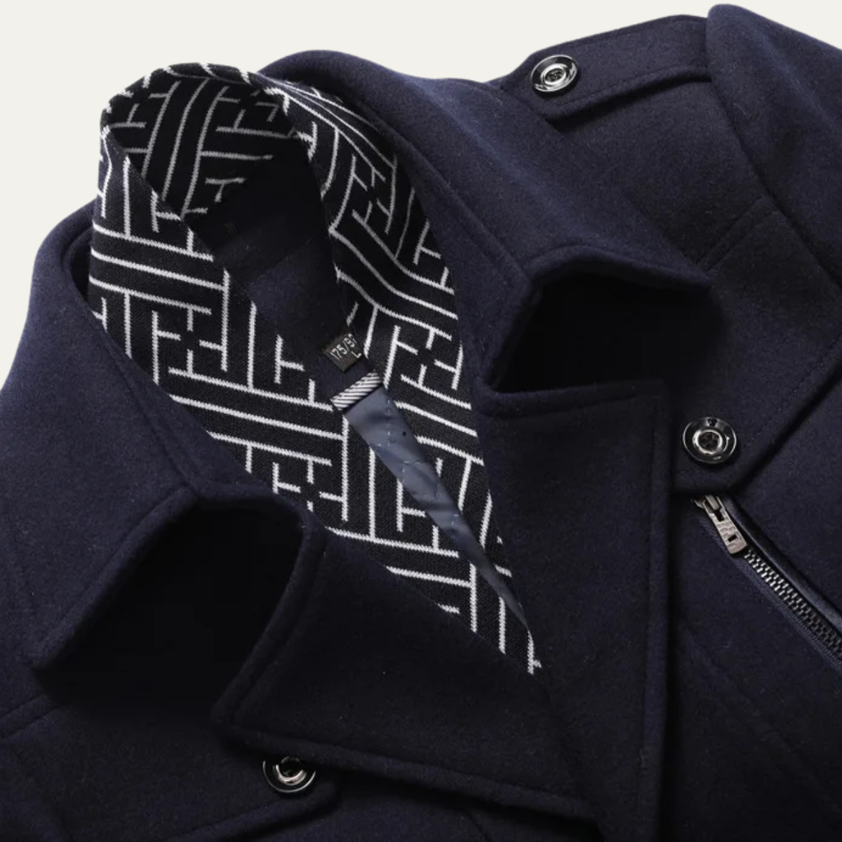 The Siena Manteau Long en Laine Mélangée pour Homme avec Col à Revers