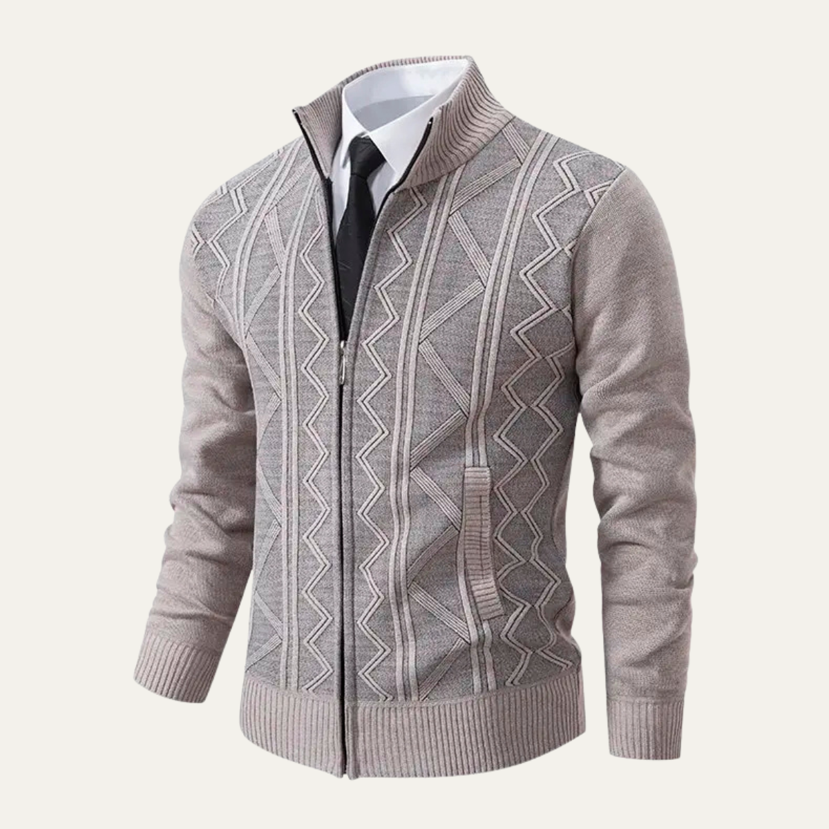The Chianti – Veste Tricotée Zippée à Motifs Homme