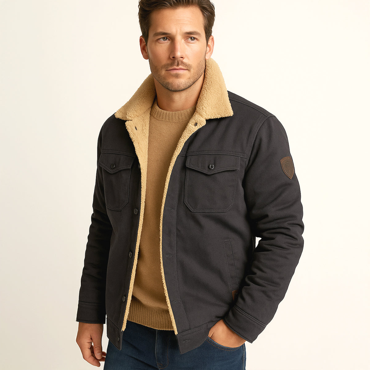 The York Manteau d'hiver chaud doublé polaire pour homme