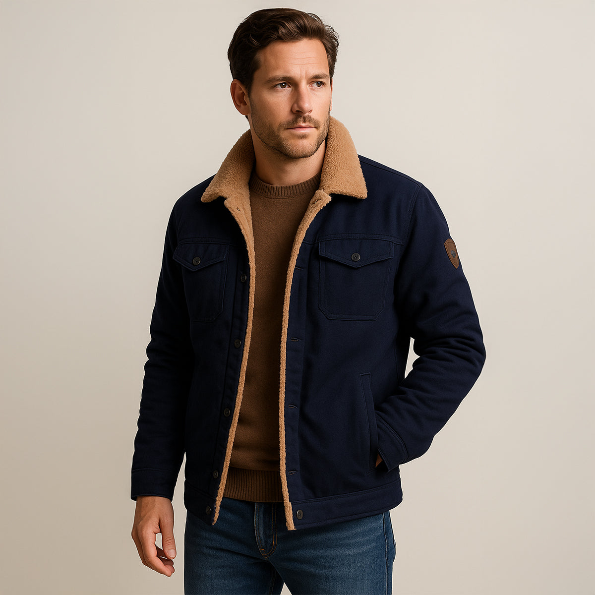 The York Manteau d'hiver chaud doublé polaire pour homme