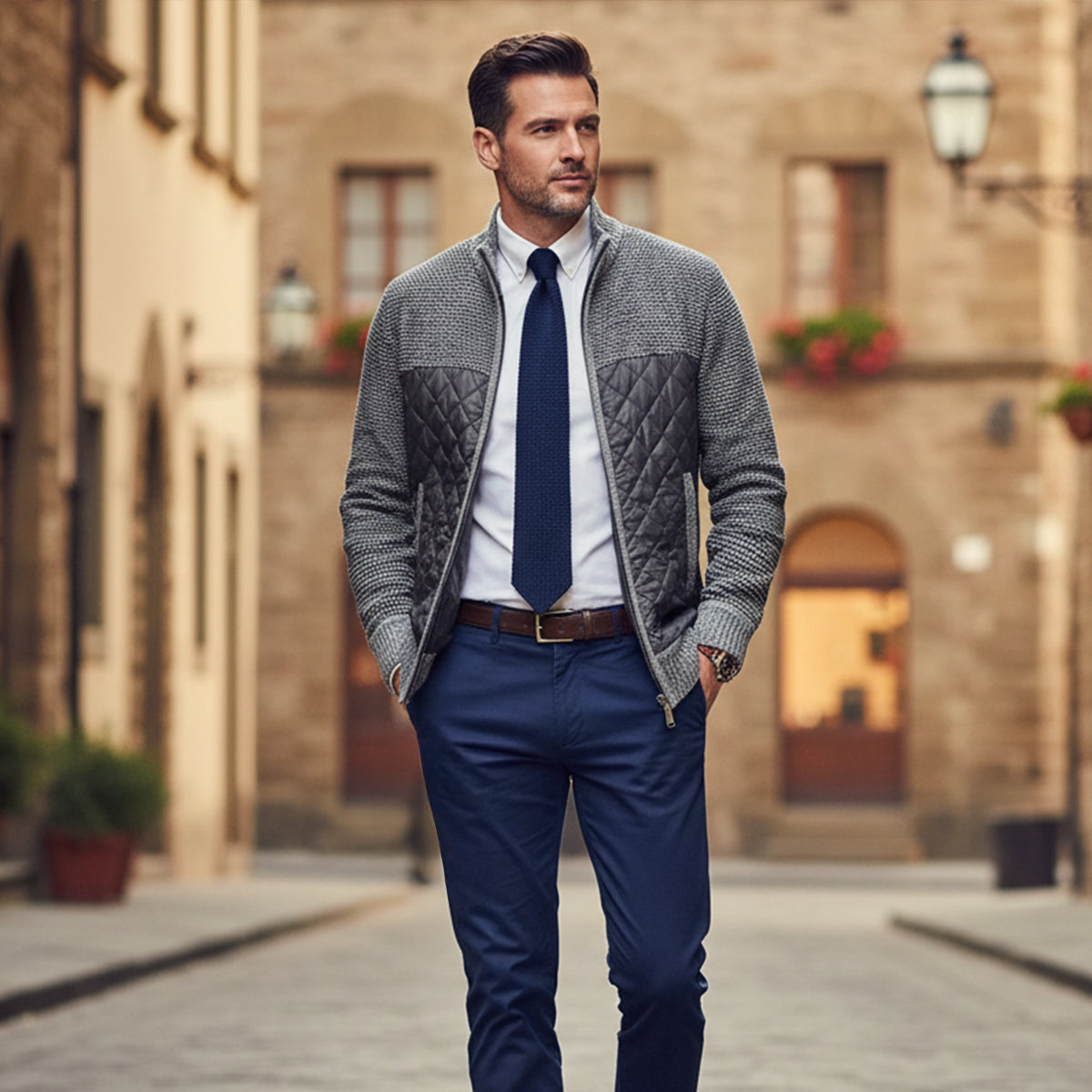 The Monopoli Veste zippée matelassée en maille pour homme