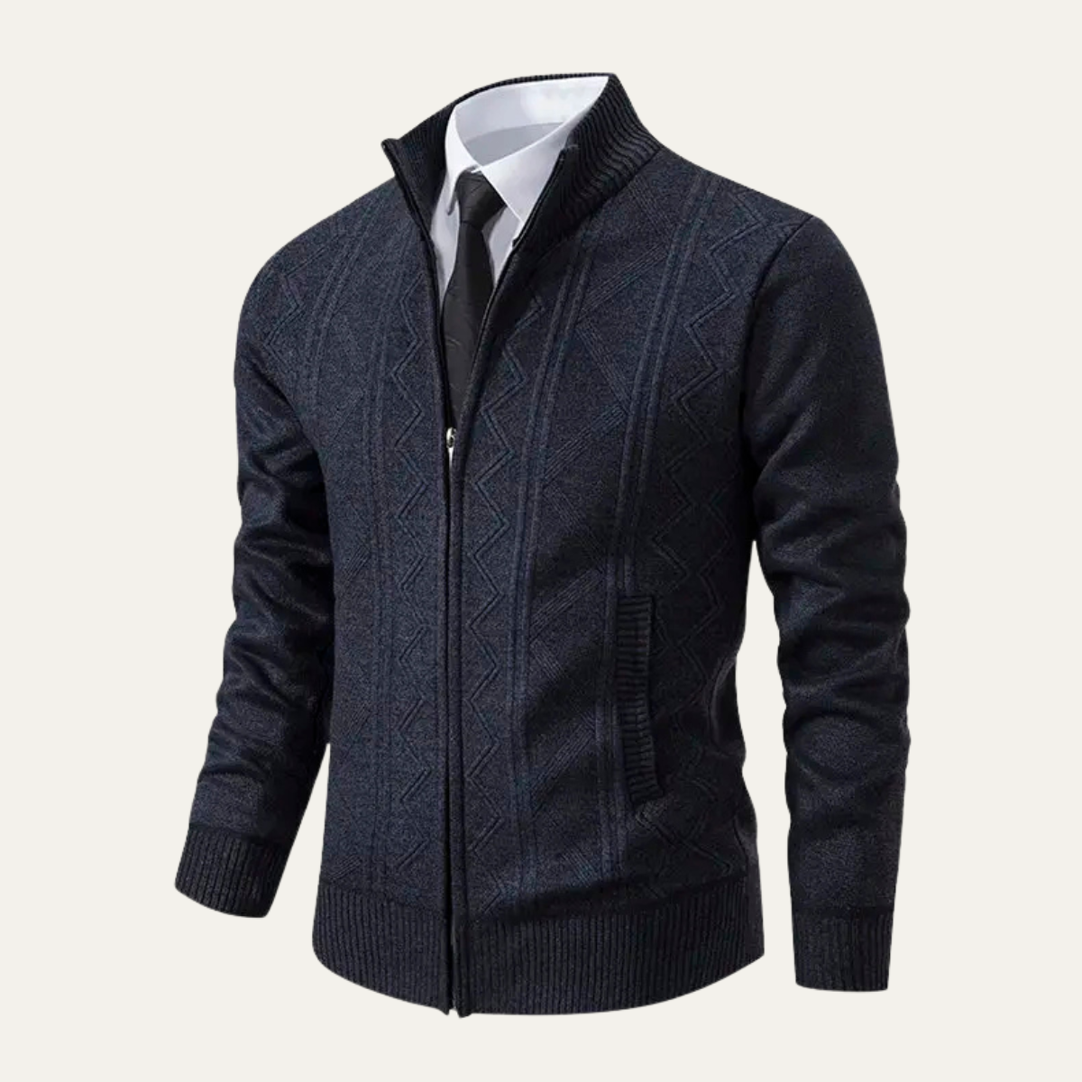 The Chianti – Veste Tricotée Zippée à Motifs Homme