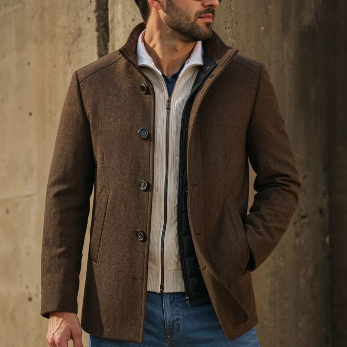 The Vienna Manteau en laine – Manteau d'hiver classique pour homme