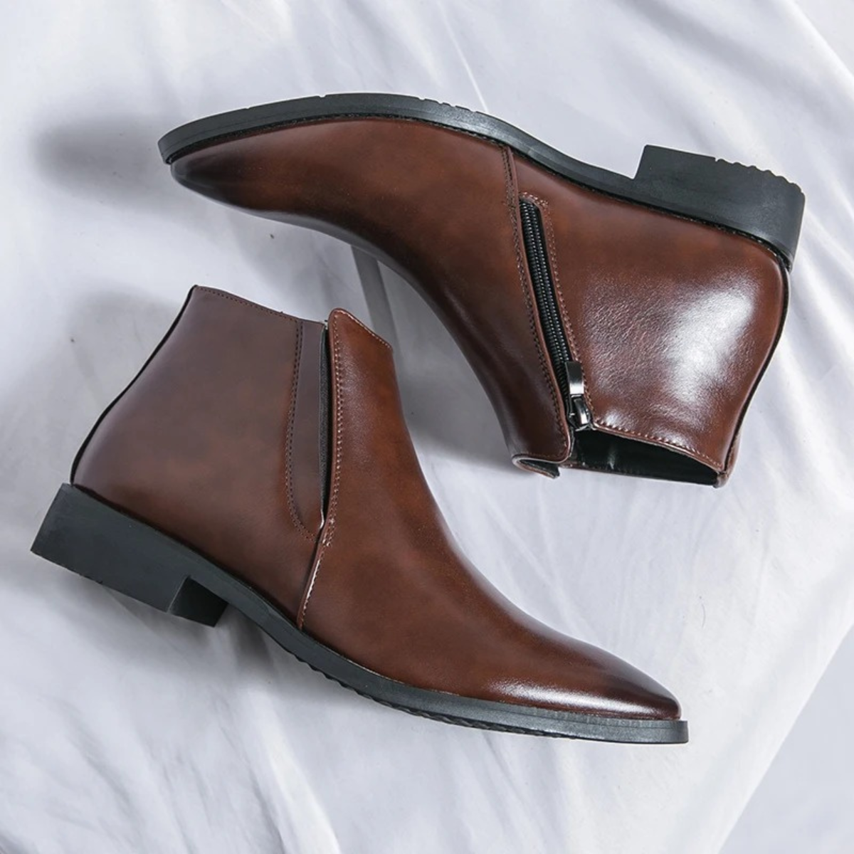 The Panarea Bottines Chelsea Classiques en Cuir à Enfiler pour Homme