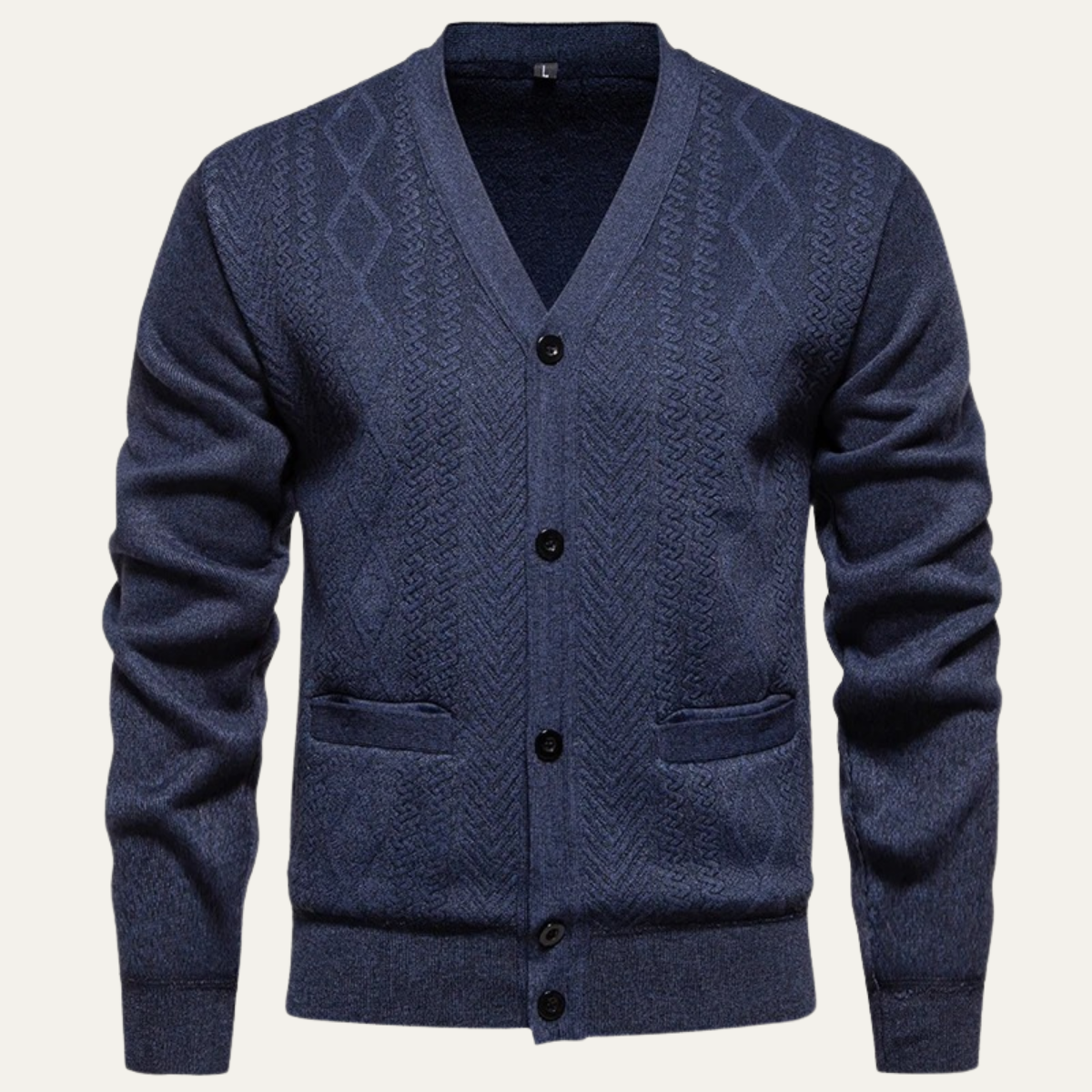 The Llangollen – Cardigan Boutonné à Motifs Homme