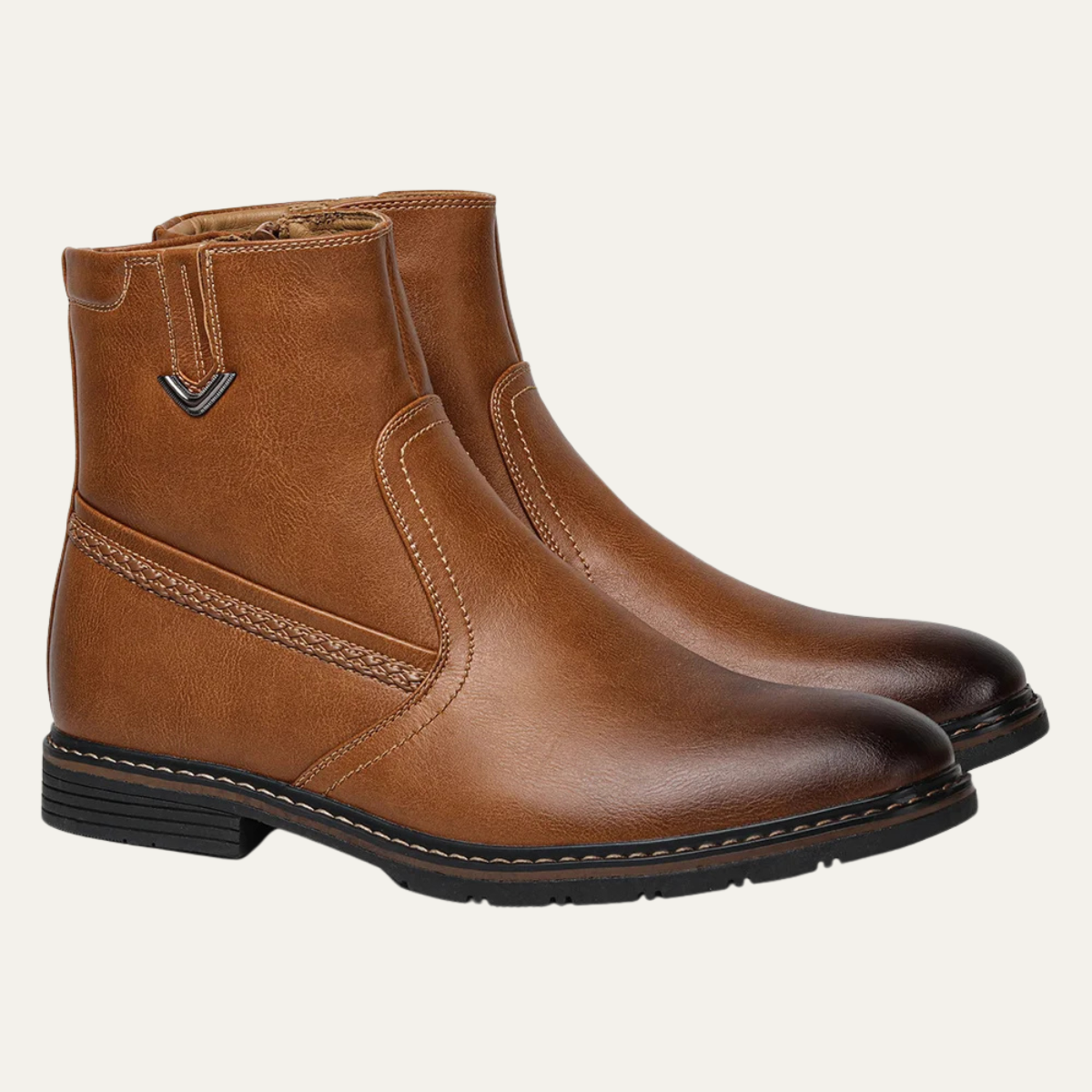 The Catanzaro Bottines en cuir pour hommes, doublure chaude en fourrure, pour l’hiver