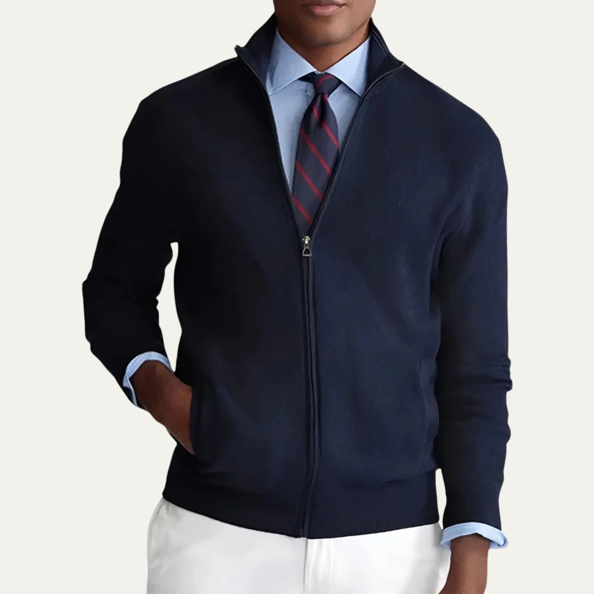 The Bristol Cardigan de luxe en cachemire pour homme Pull en maille zippé