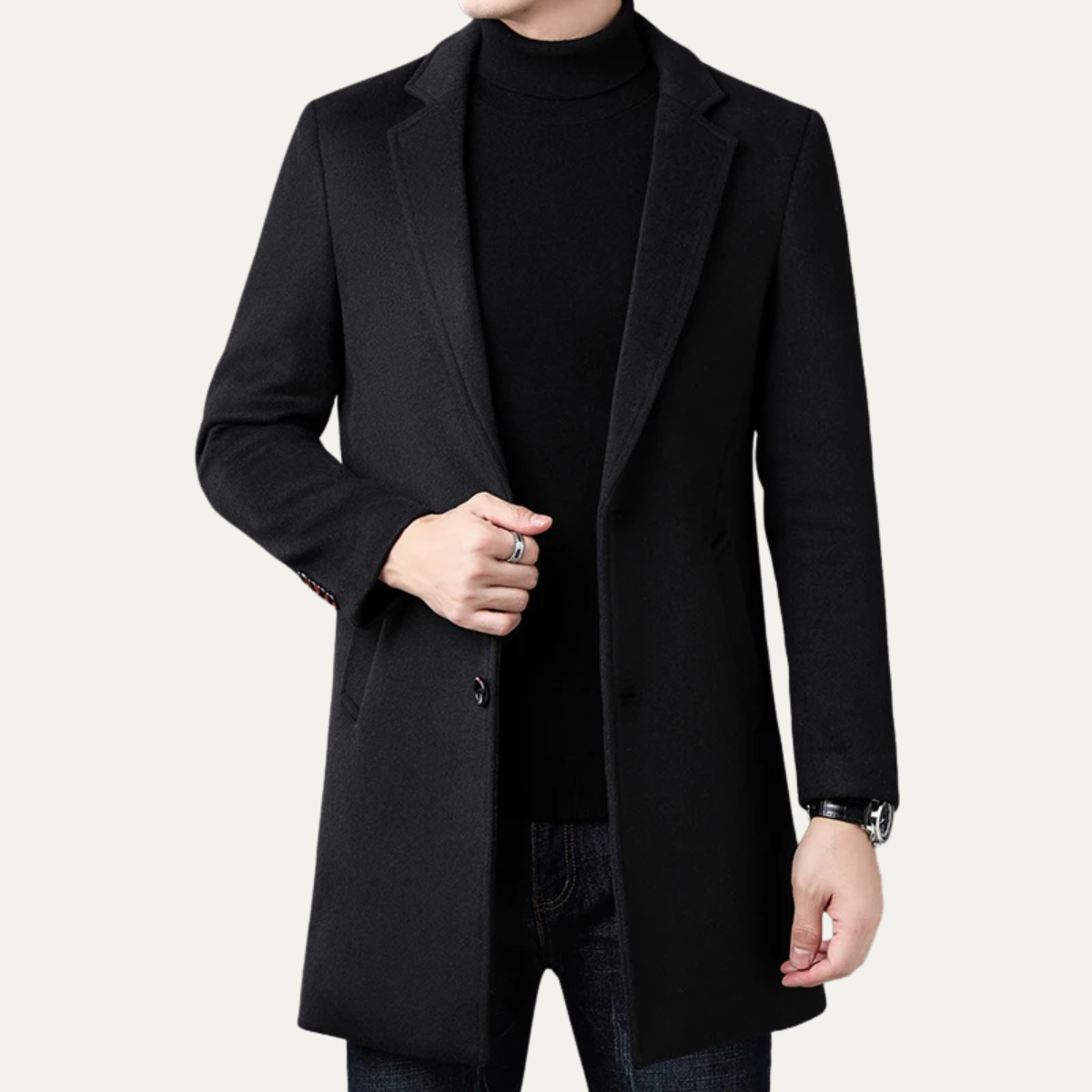 The Bournemouth Veste longue décontractée en laine pour homme – Style business élégant