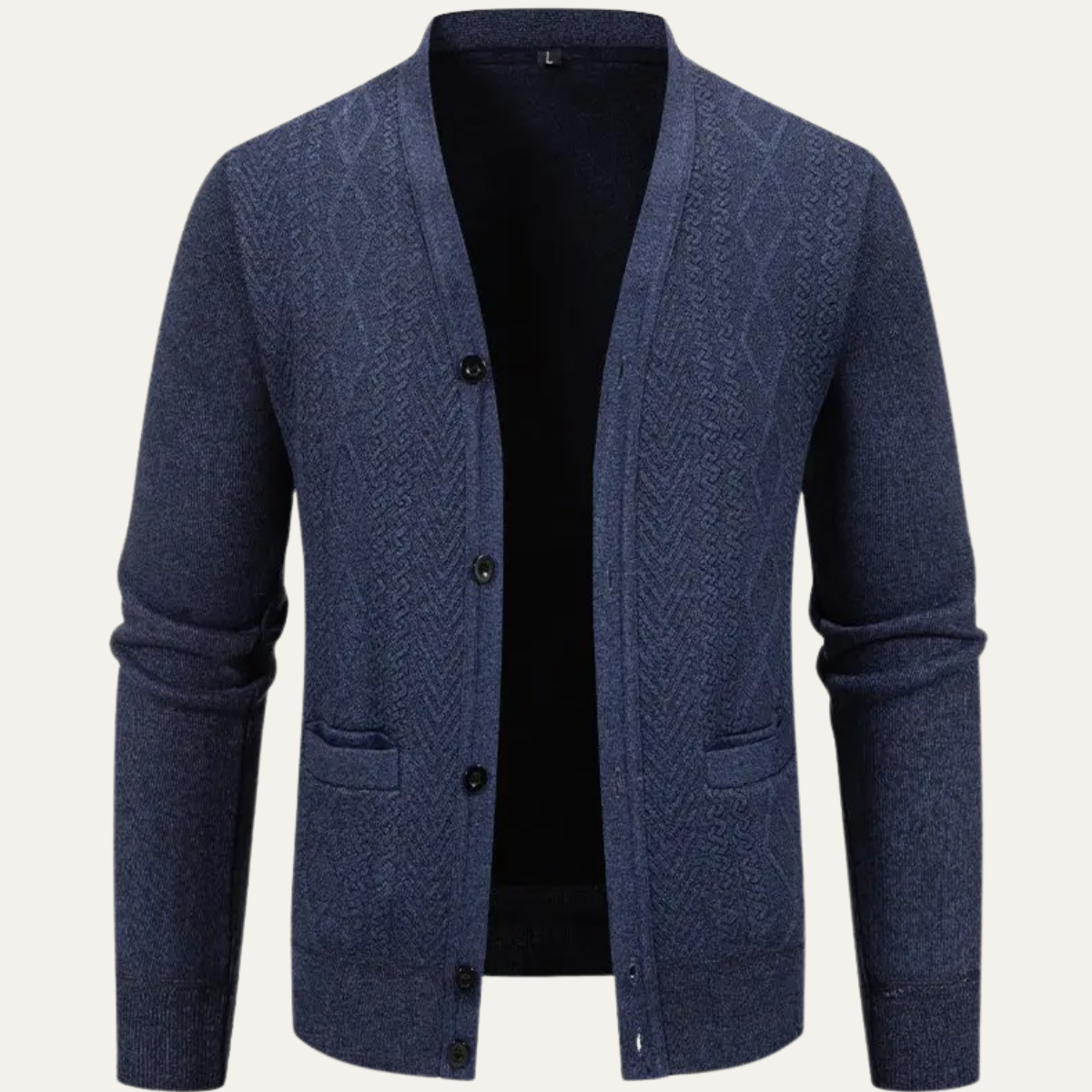 The Llangollen – Cardigan Boutonné à Motifs Homme