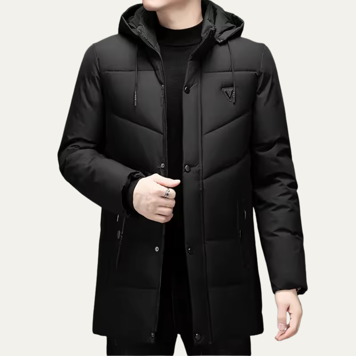 The Helsinki Parka Matelassé à Capuche Pour Homme – Long, Imperméable, Rembourré, à Multiples Poches