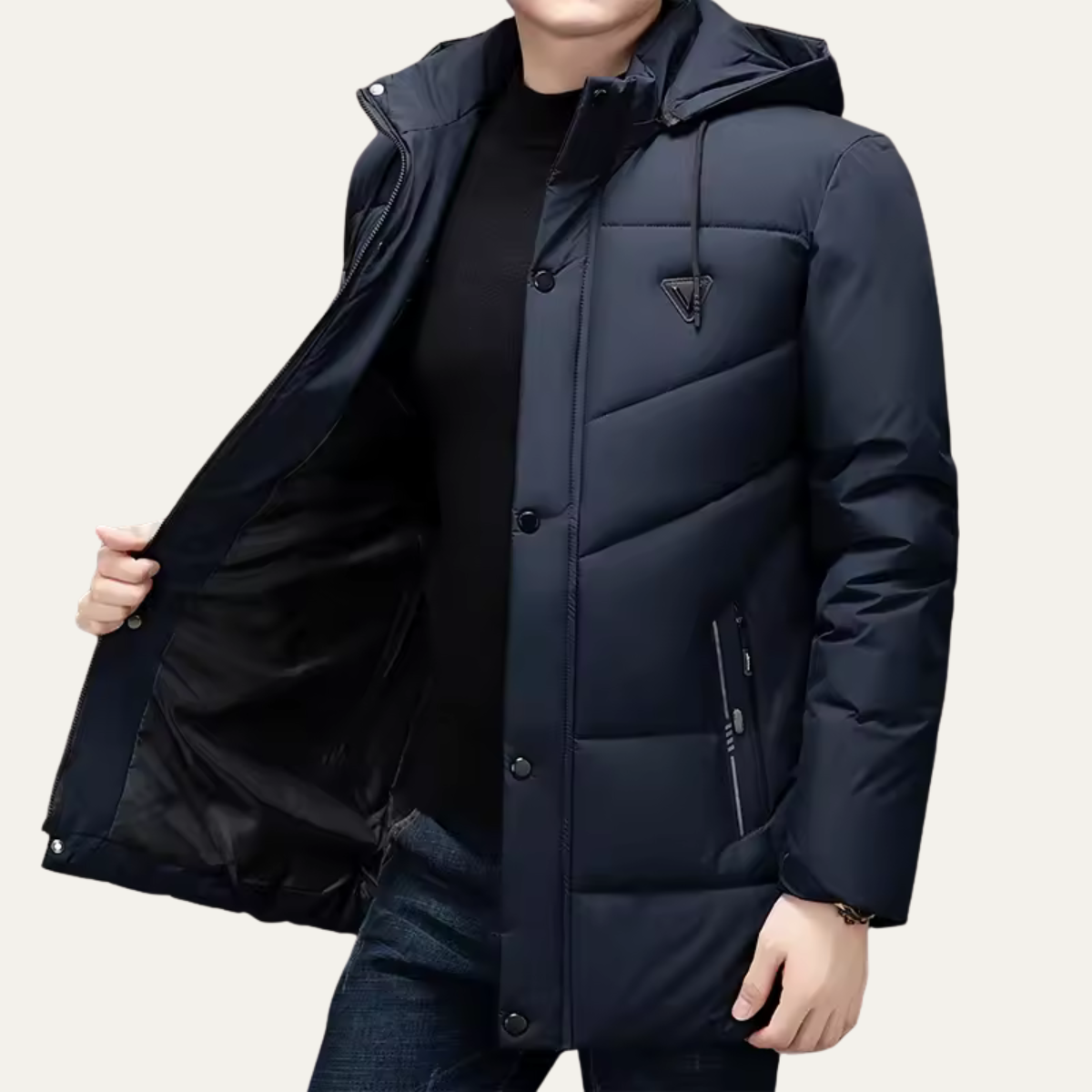 The Helsinki Parka Matelassé à Capuche Pour Homme – Long, Imperméable, Rembourré, à Multiples Poches