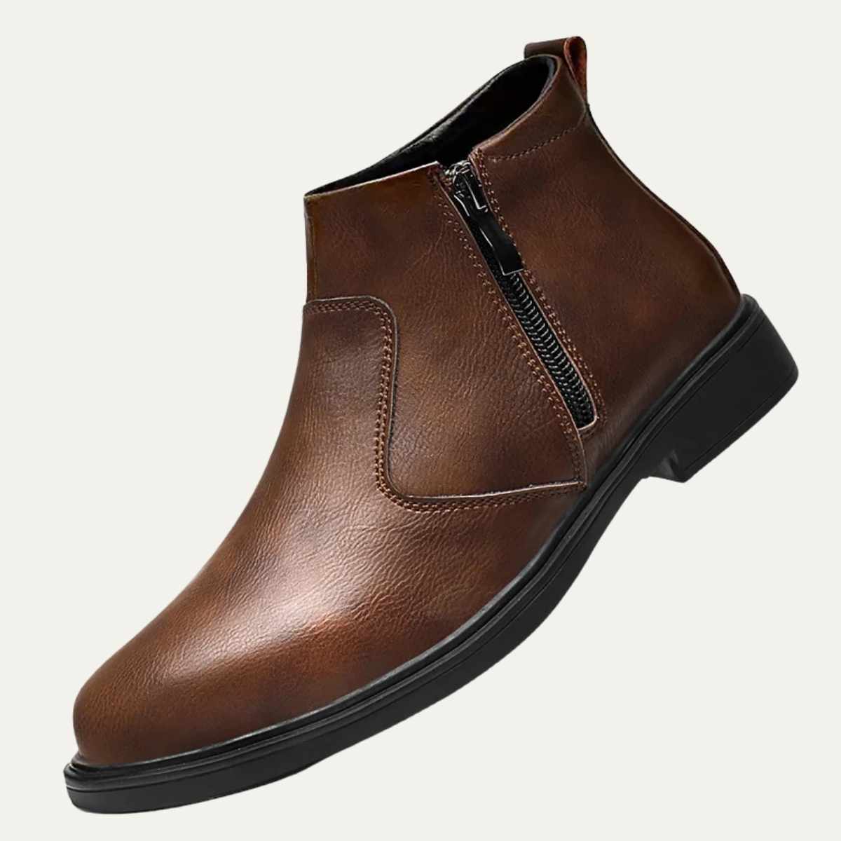 The Amantea Bottines Habillées Décontractées en Cuir avec Fermeture Éclair pour Homme