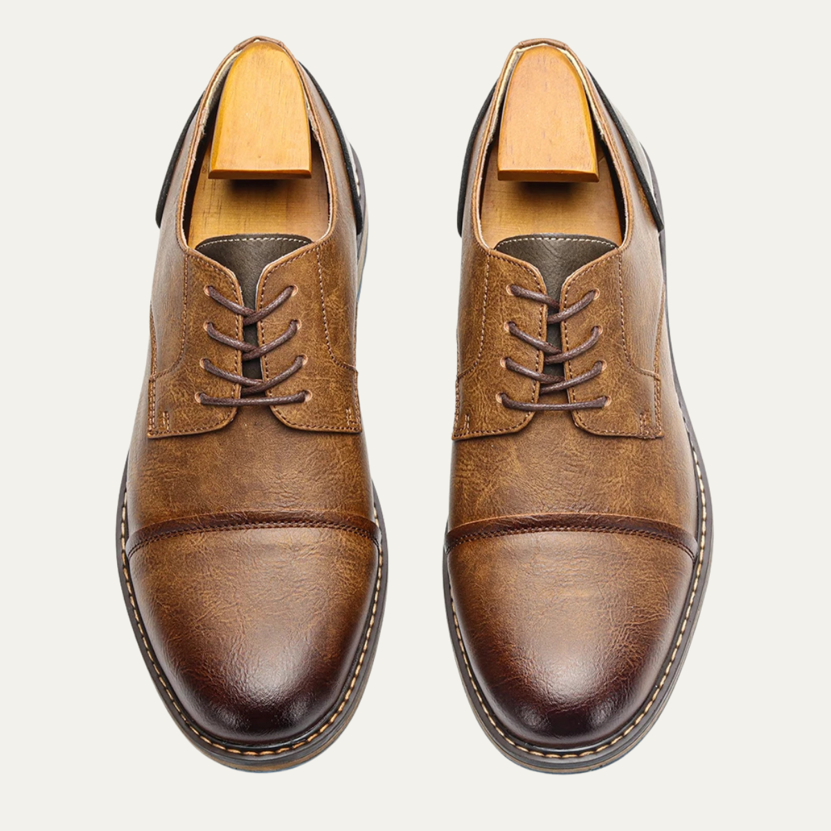The Monferrato Chaussures Oxford en cuir à lacets rétro pour hommes
