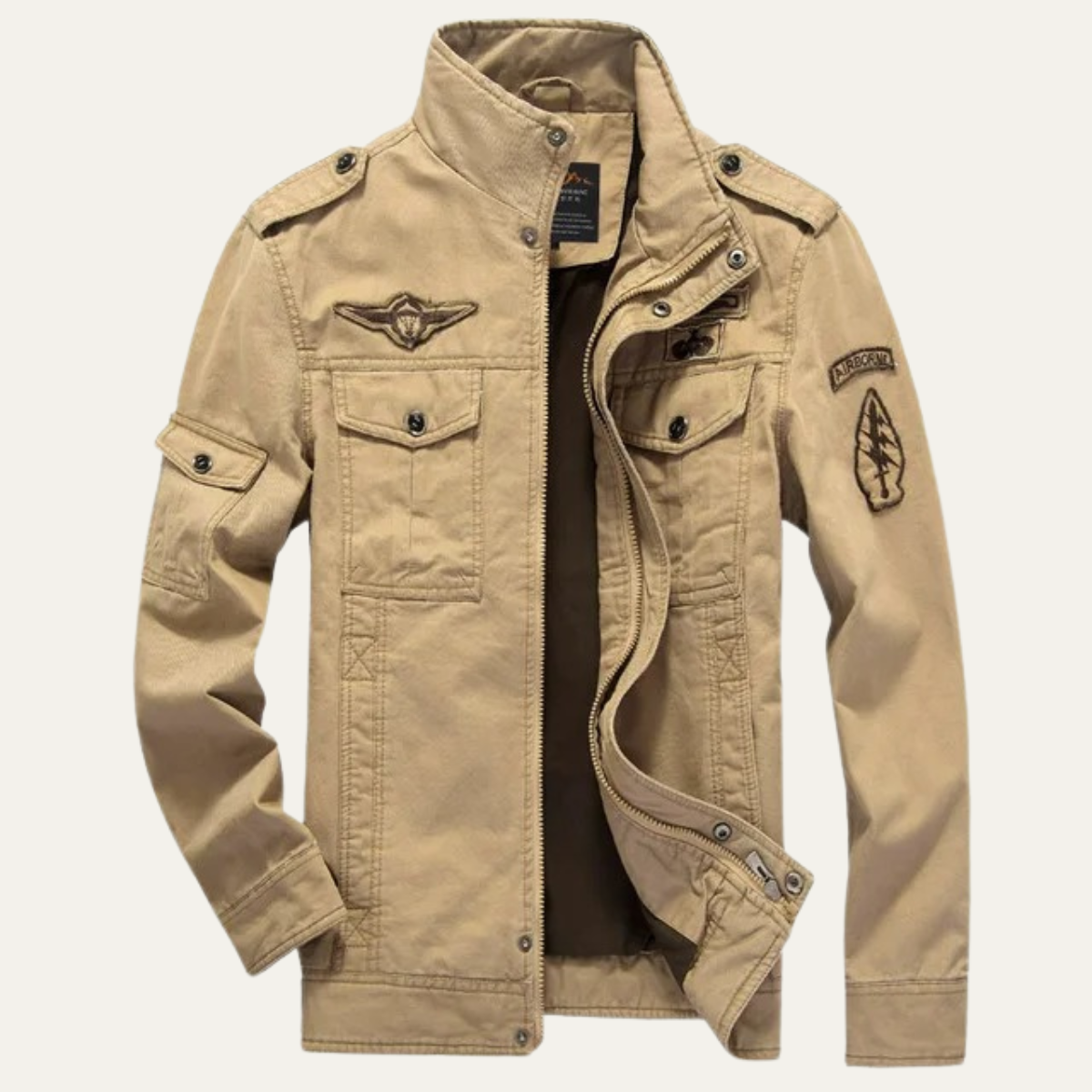 The Capri Veste Cargo pour Homme avec Col Militaire Montant