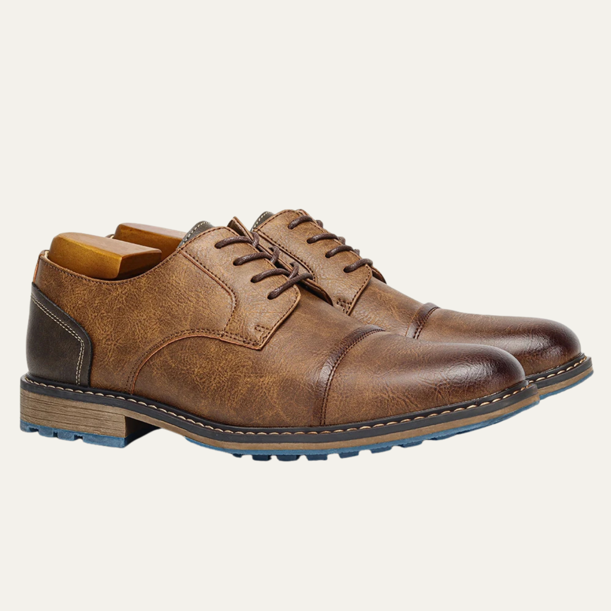 The Monferrato Chaussures Oxford en cuir à lacets rétro pour hommes