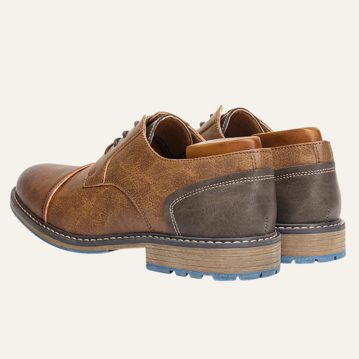 The Monferrato Chaussures Oxford en cuir à lacets rétro pour hommes