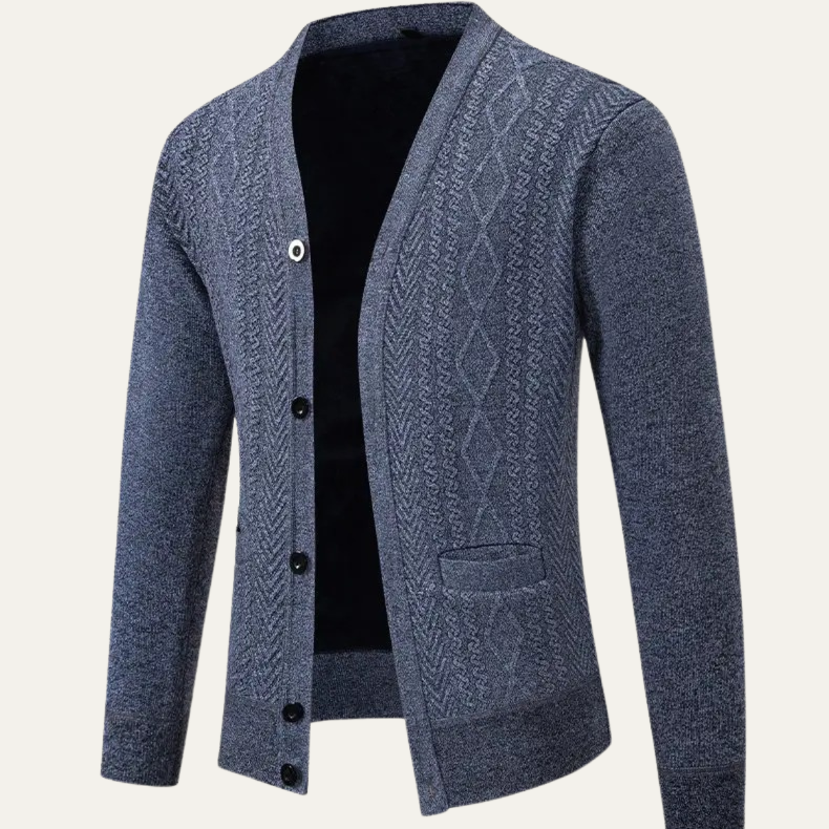The Llangollen – Cardigan Boutonné à Motifs Homme
