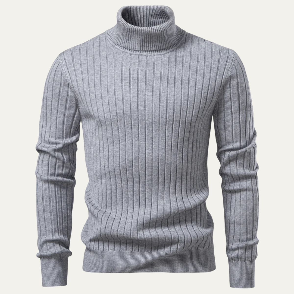 The Minori – Pull Col Roulé Homme en Maille Côtelée Premium