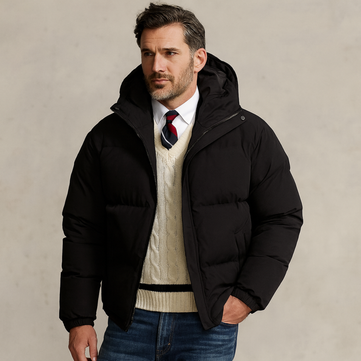 The Hamilton Doudoune matelassée d'hiver pour homme avec capuche