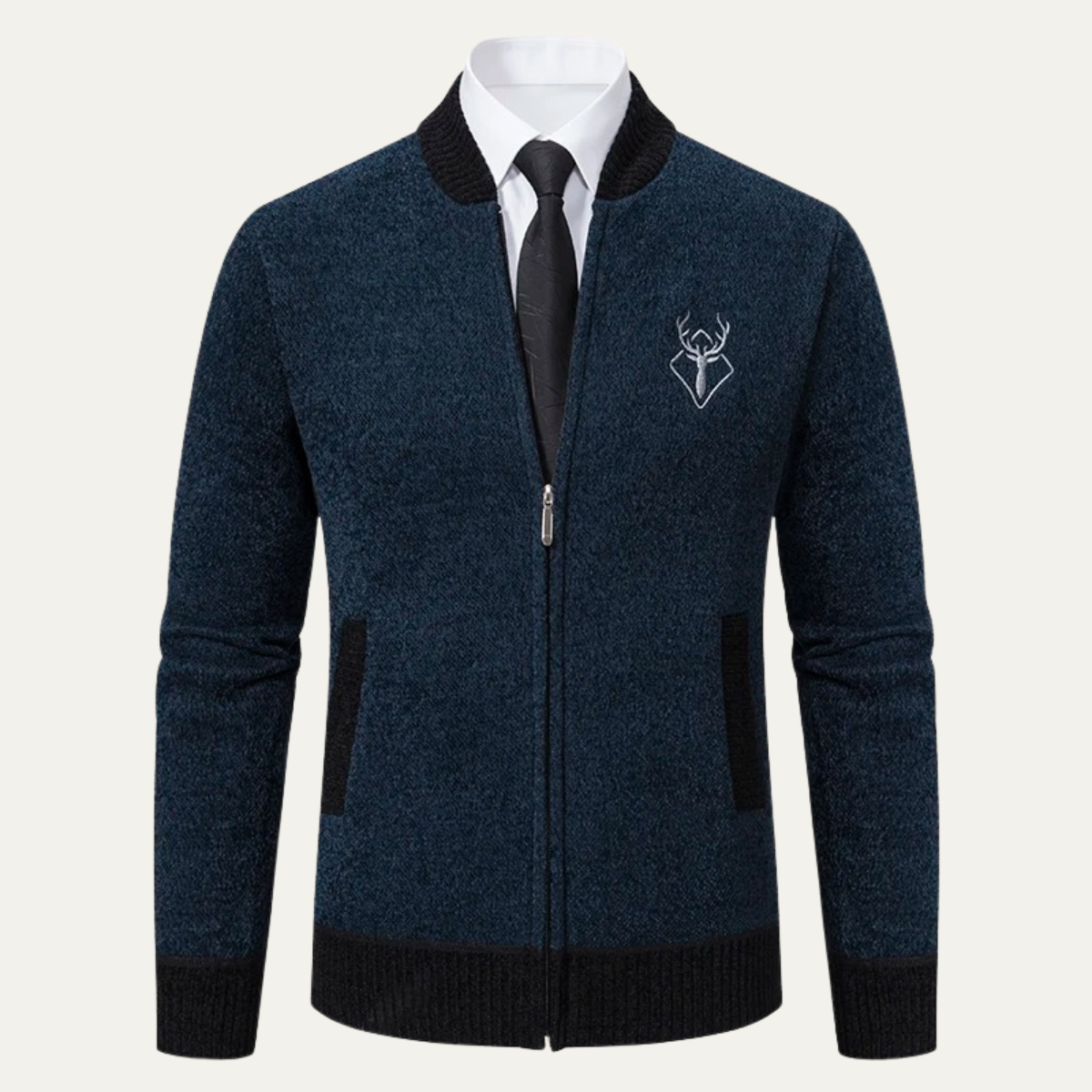The Clapham – Cardigan Zippé en Maille pour Homme