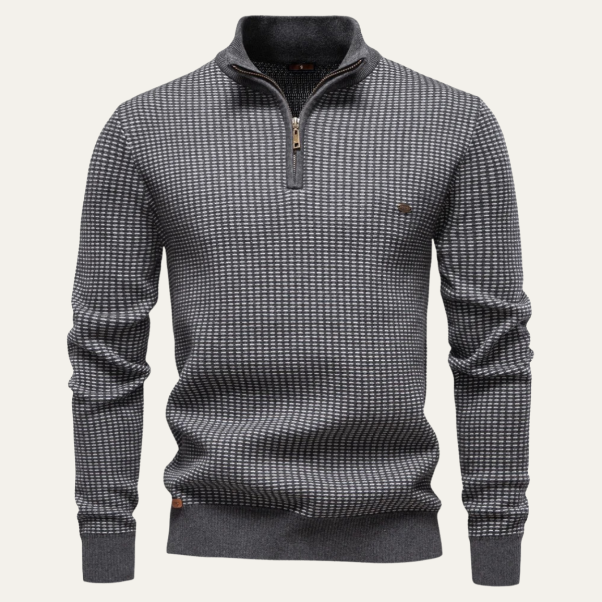The Conwy – Pull homme à col zippé en maille chaude