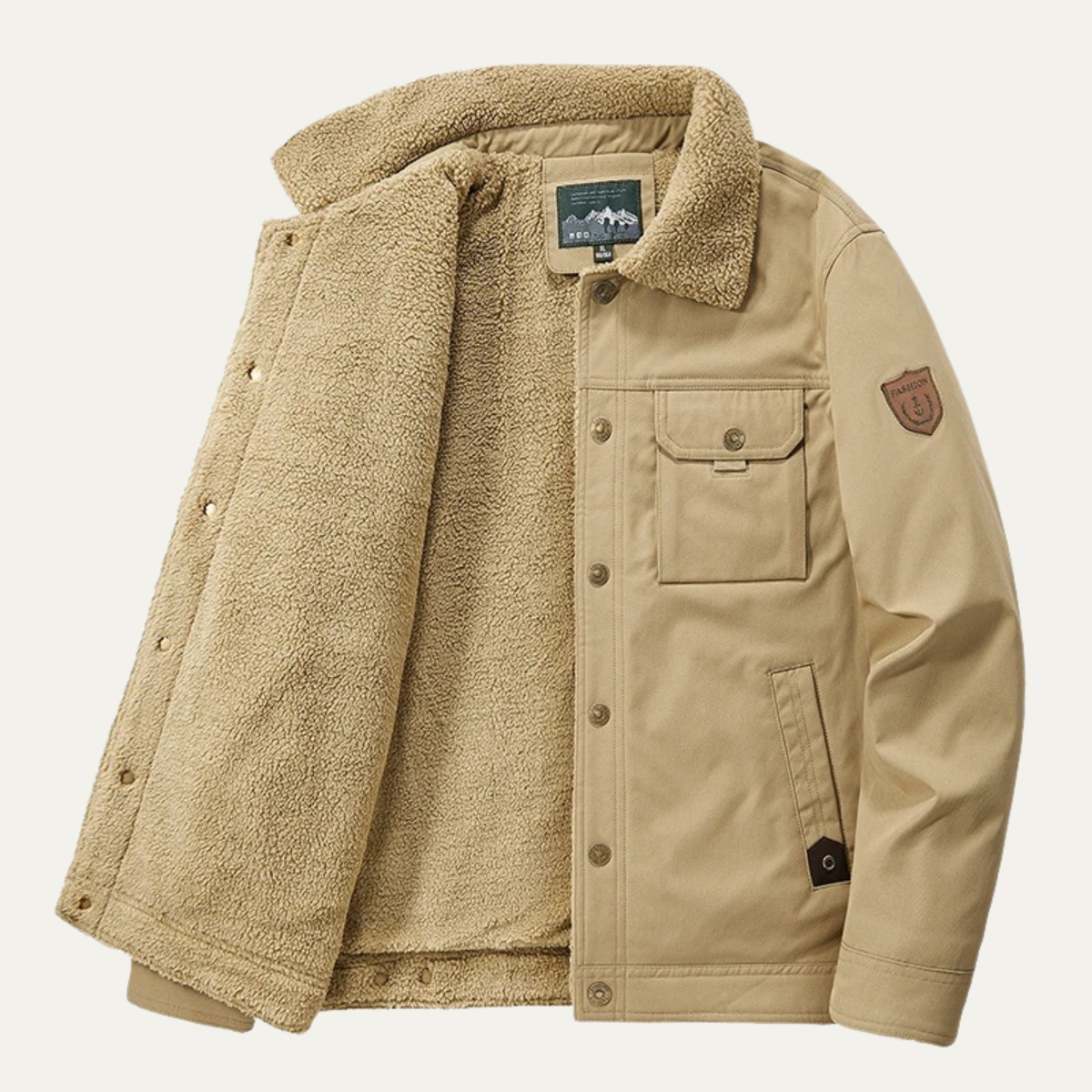 The Ravello Manteau d’Hiver Imperméable pour Homme en Sherpa avec Poches