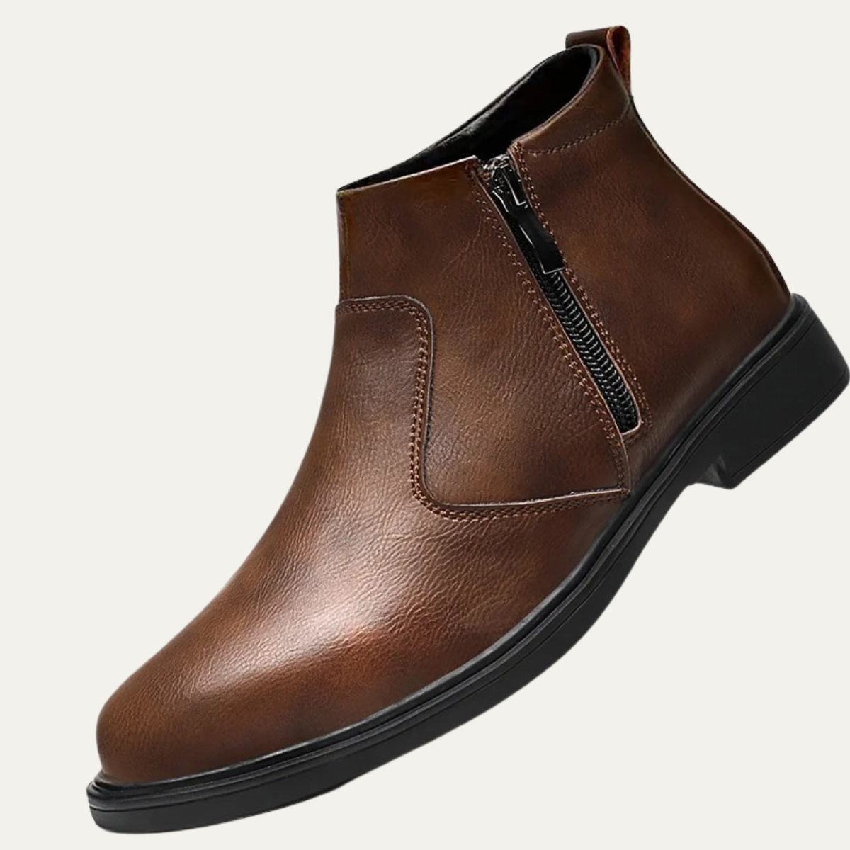 The Verona Bottines Chelsea en cuir pour hommes, avec fermeture éclair latérale