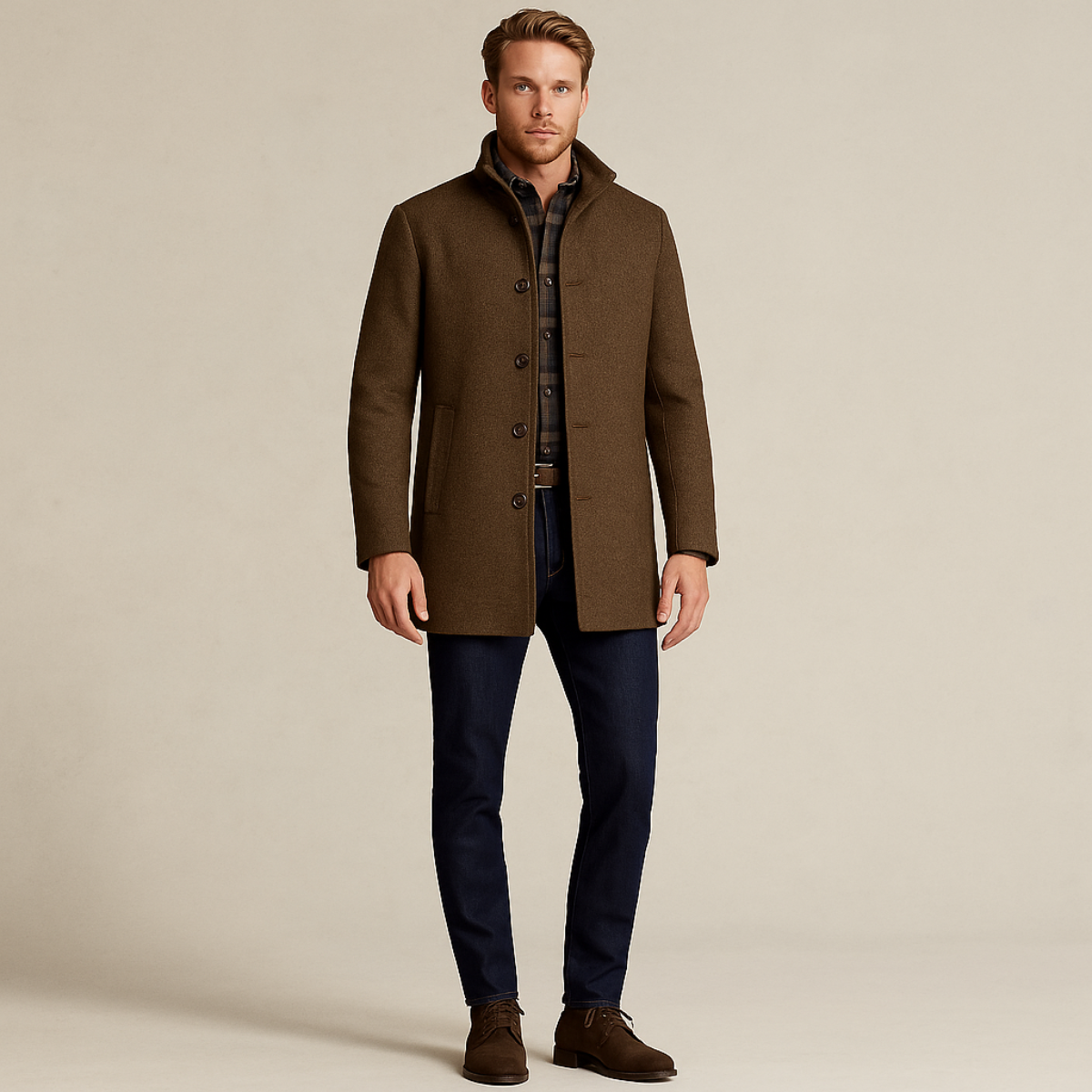 The Vienna Manteau en laine – Manteau d'hiver classique pour homme