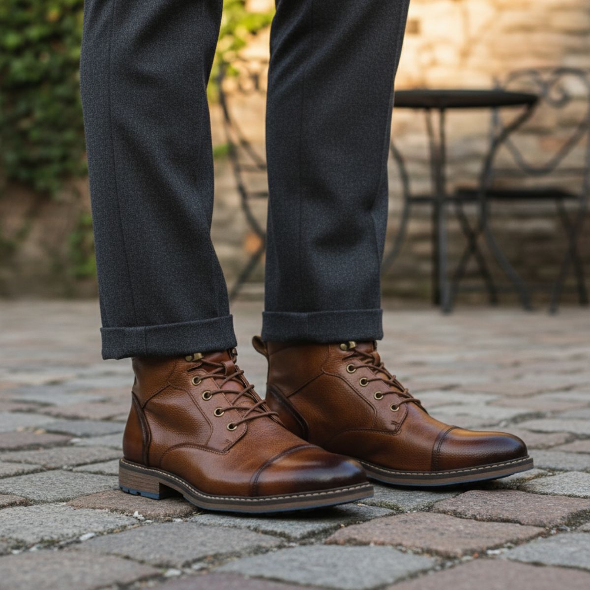 The Derbyshire Bottes en Cuir d’Aventure Robustes pour Homme