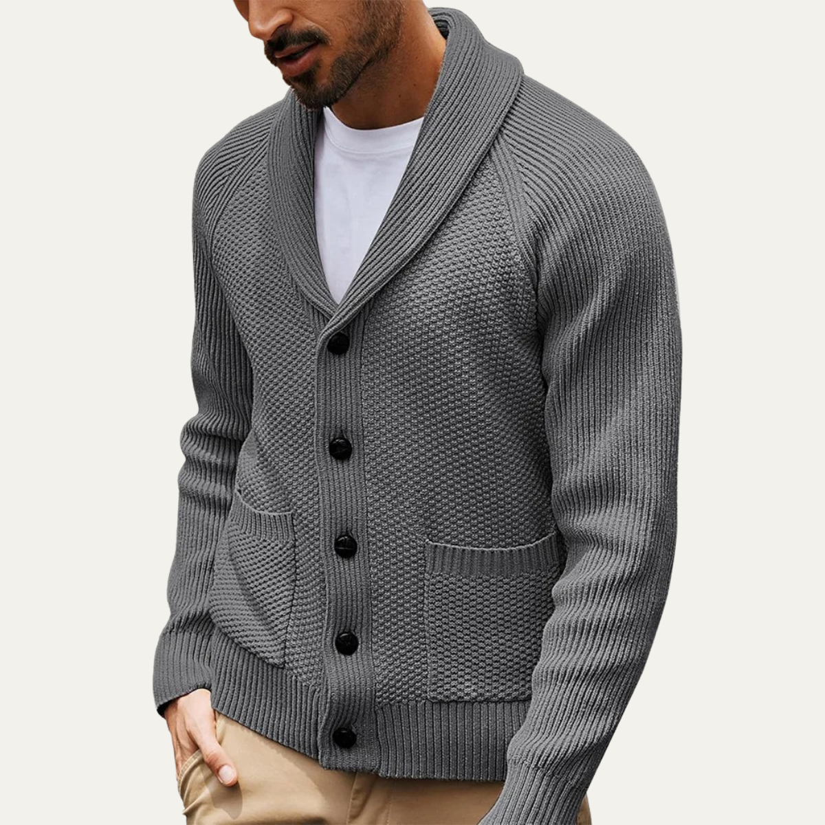 The Pembroke - Cardigan Tricoté à Col Châle pour Homme