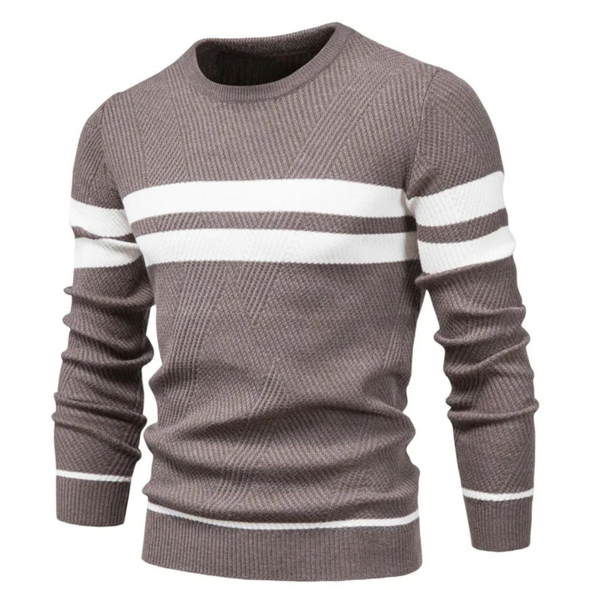 The Paris – Pull rayé en maille premium pour homme style chic parisien doux pour l’hiver