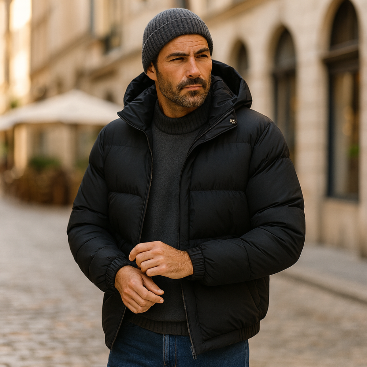 The Berlin Doudoune à capuche pour homme - Parka imperméable en duvet