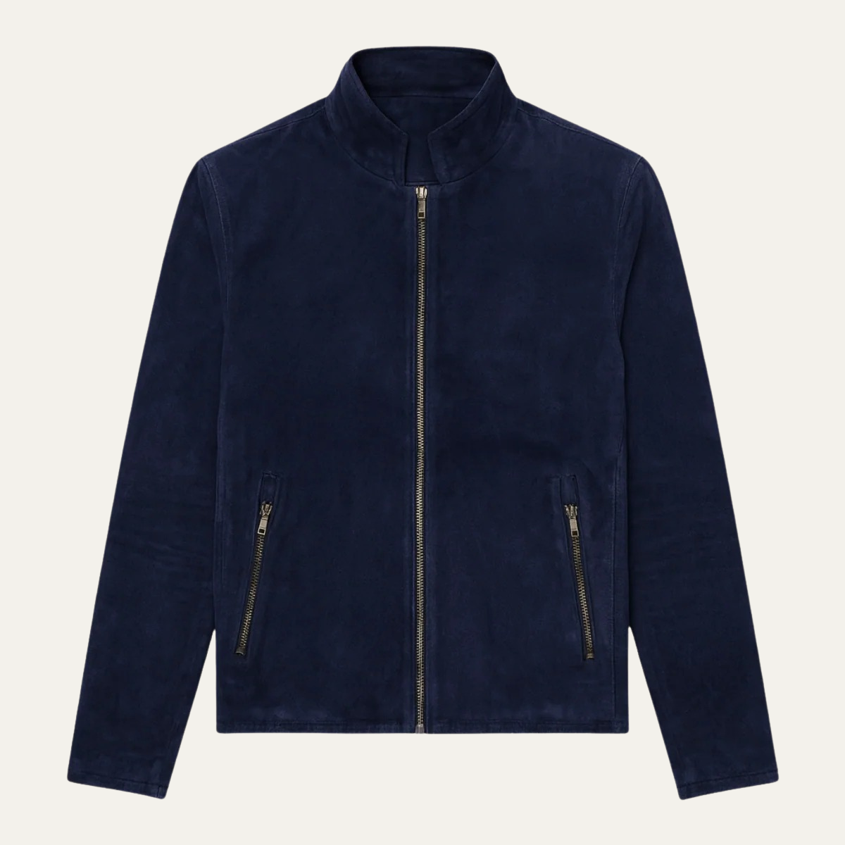 The Cirencester Blouson décontracté zippé en suède bleu marine pour homme