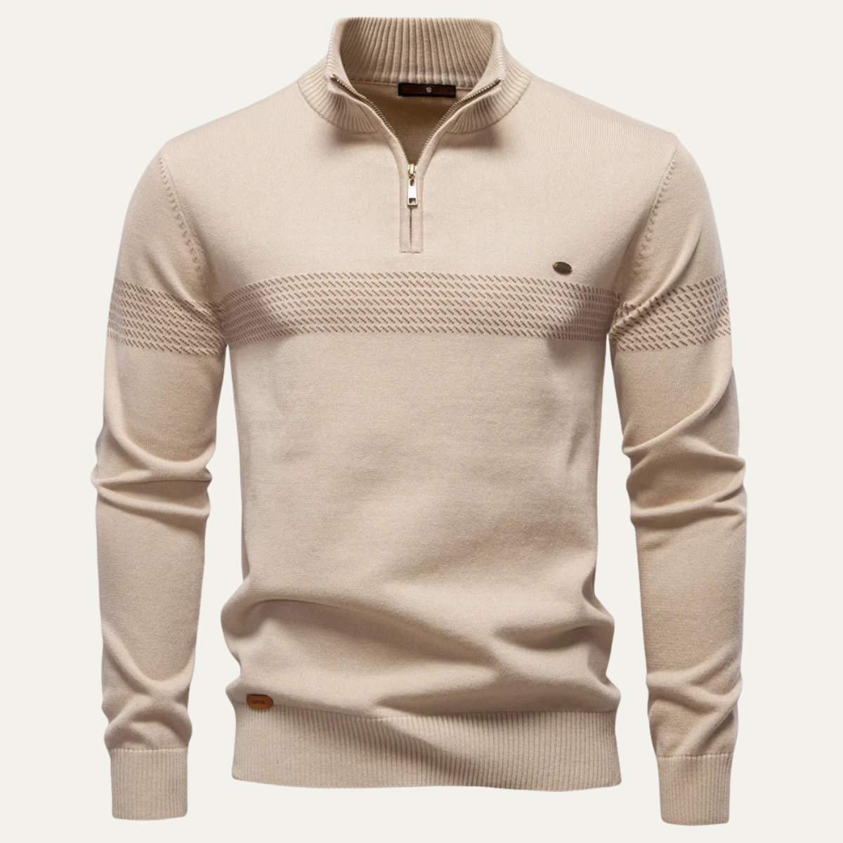 The Locorotondo – Pull Demi Zippé Homme en Tricot à Motif