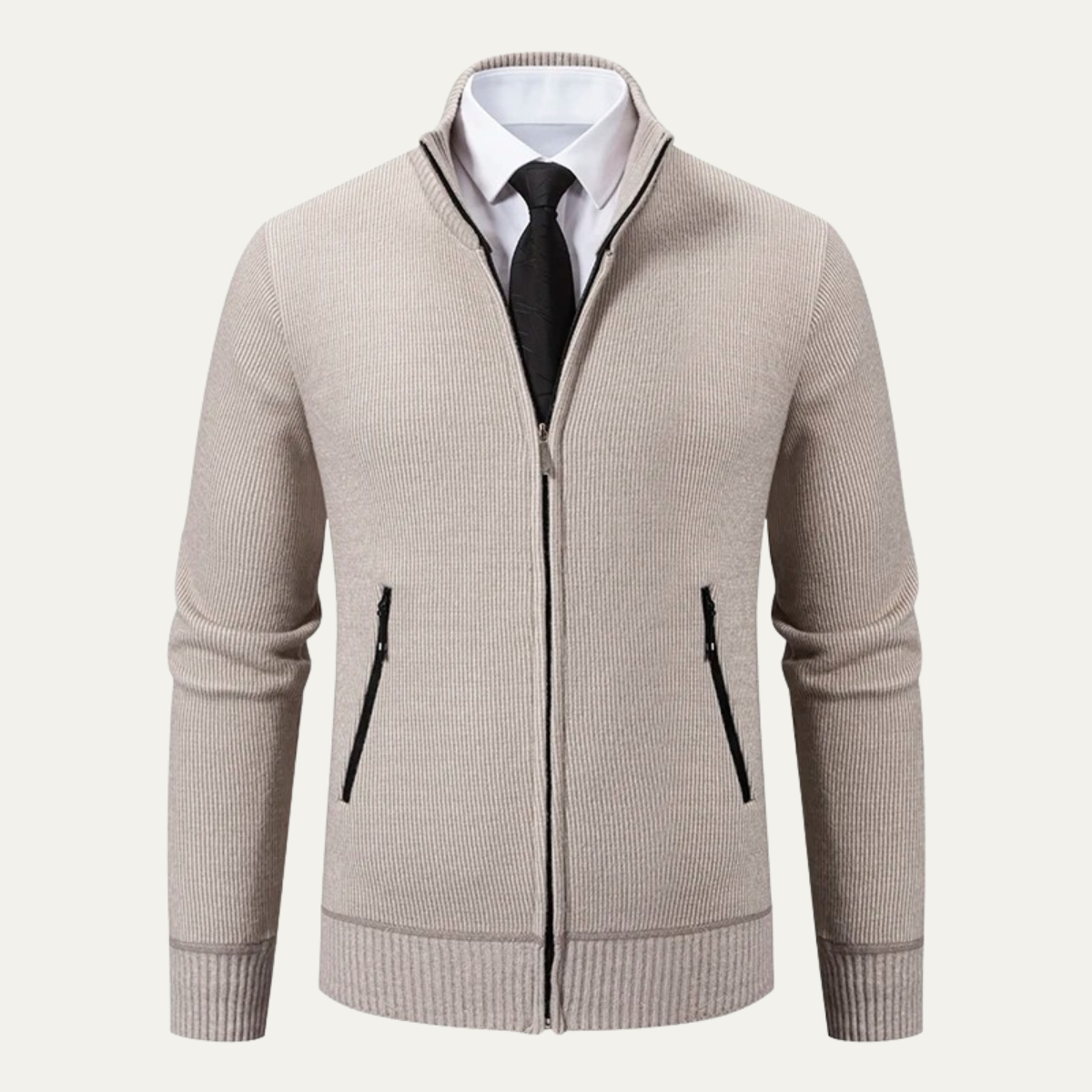 The Inverness – Cardigan Zippé Col Montant pour Homme
