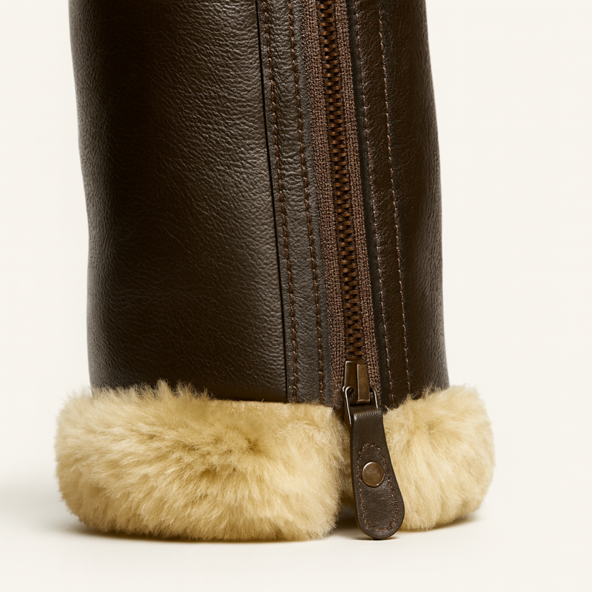 The Greenwich Veste aviateur en cuir pour homme doublée de peau de mouton chaude et élégante