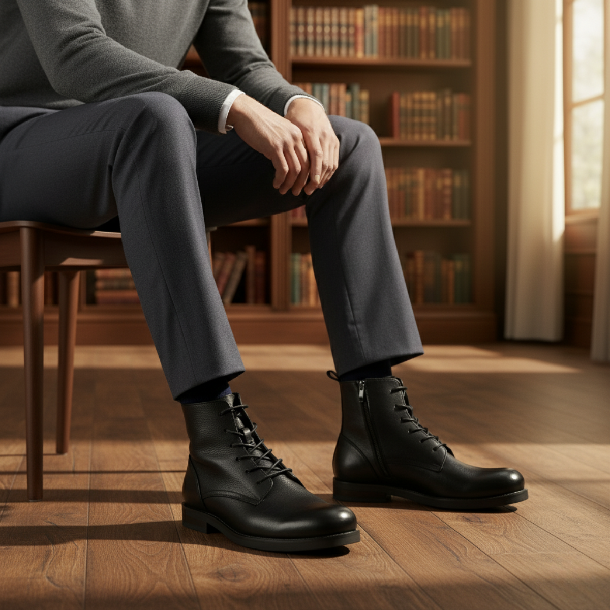 The St Davids Bottes Décontractées Rétro à Lacets en Cuir pour Homme