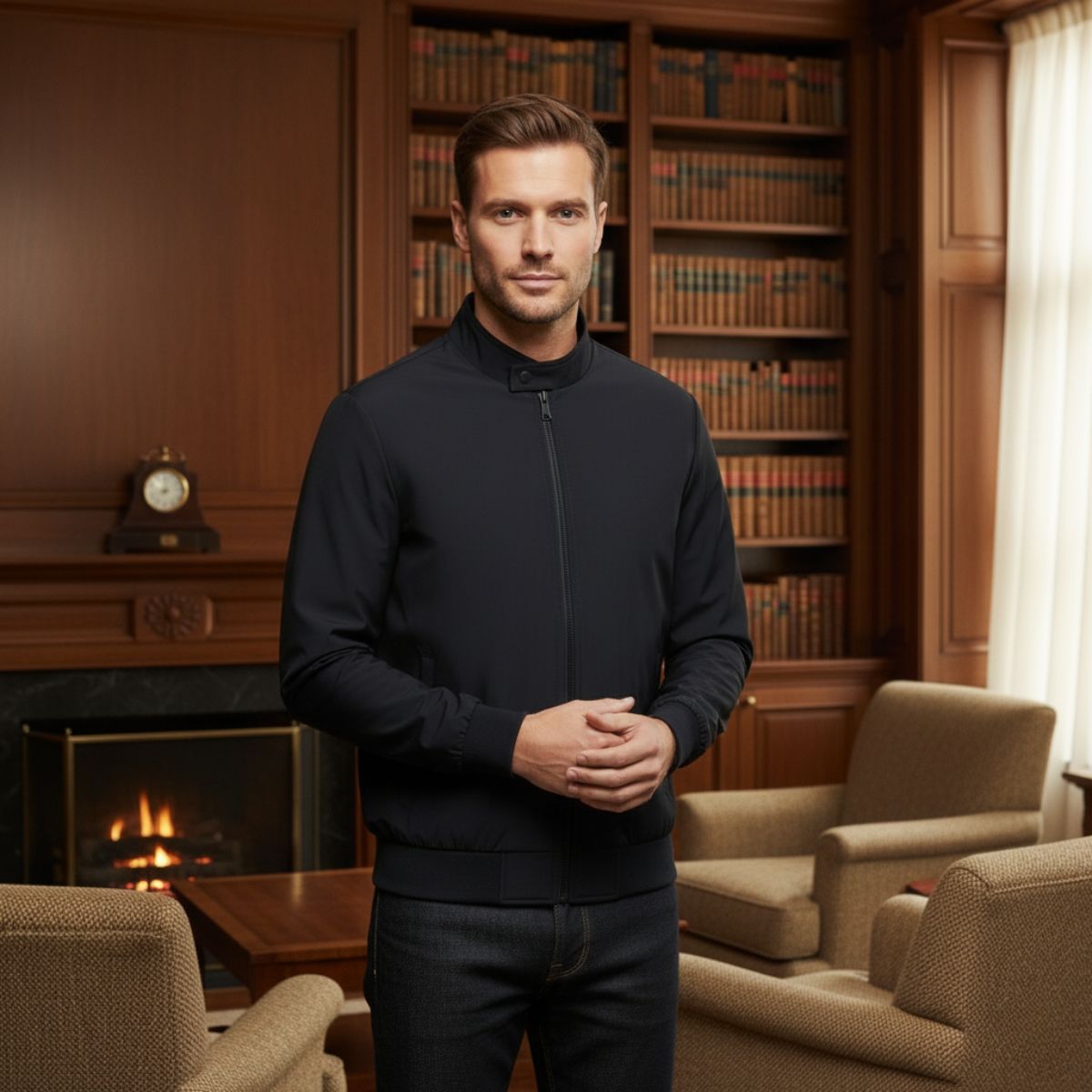 The San Babila Veste bomber légère à fermeture éclair pour homme