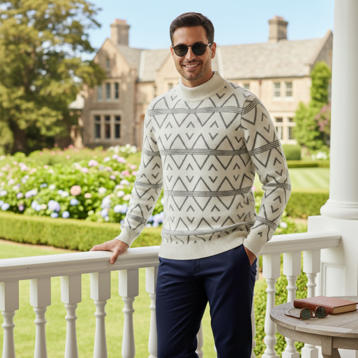 The Ortisei – Pull homme motif argyle en maille élégante