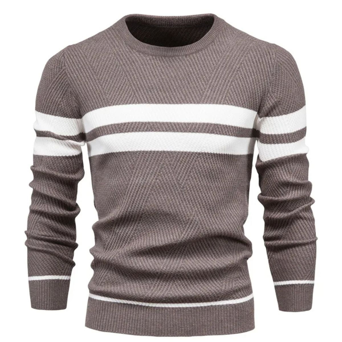 The Paris – Pull rayé en maille premium pour homme style chic parisien doux pour l’hiver