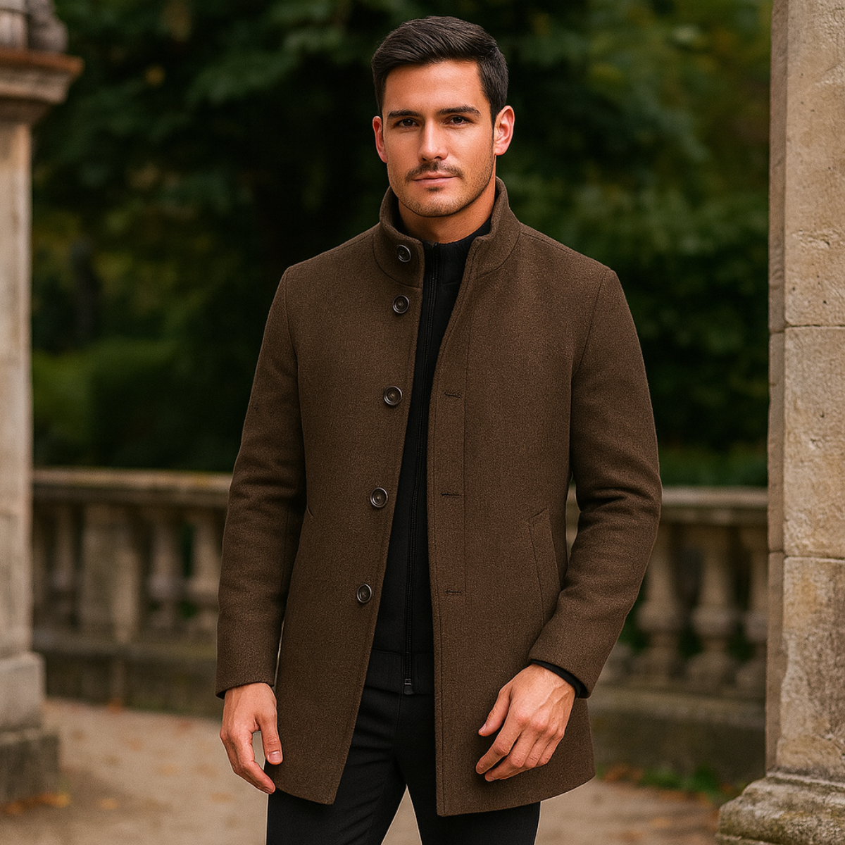 The Vienna Manteau en laine – Manteau d'hiver classique pour homme