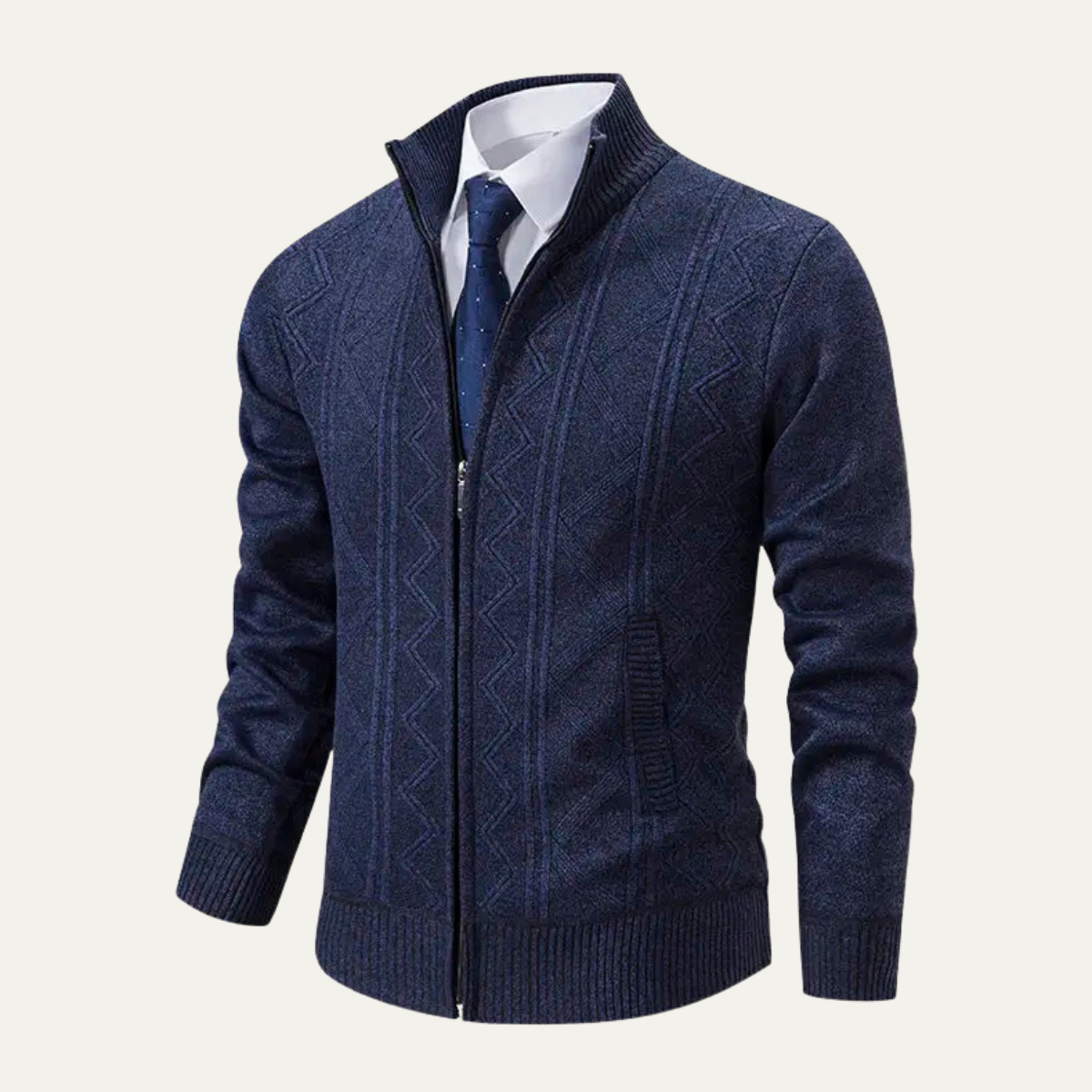 The Chianti – Veste Tricotée Zippée à Motifs Homme