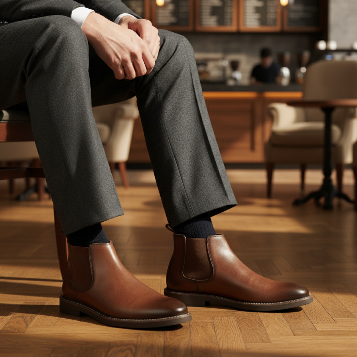 The Wrexham Bottines Chelsea Décontractées à Enfiler en Cuir pour Homme